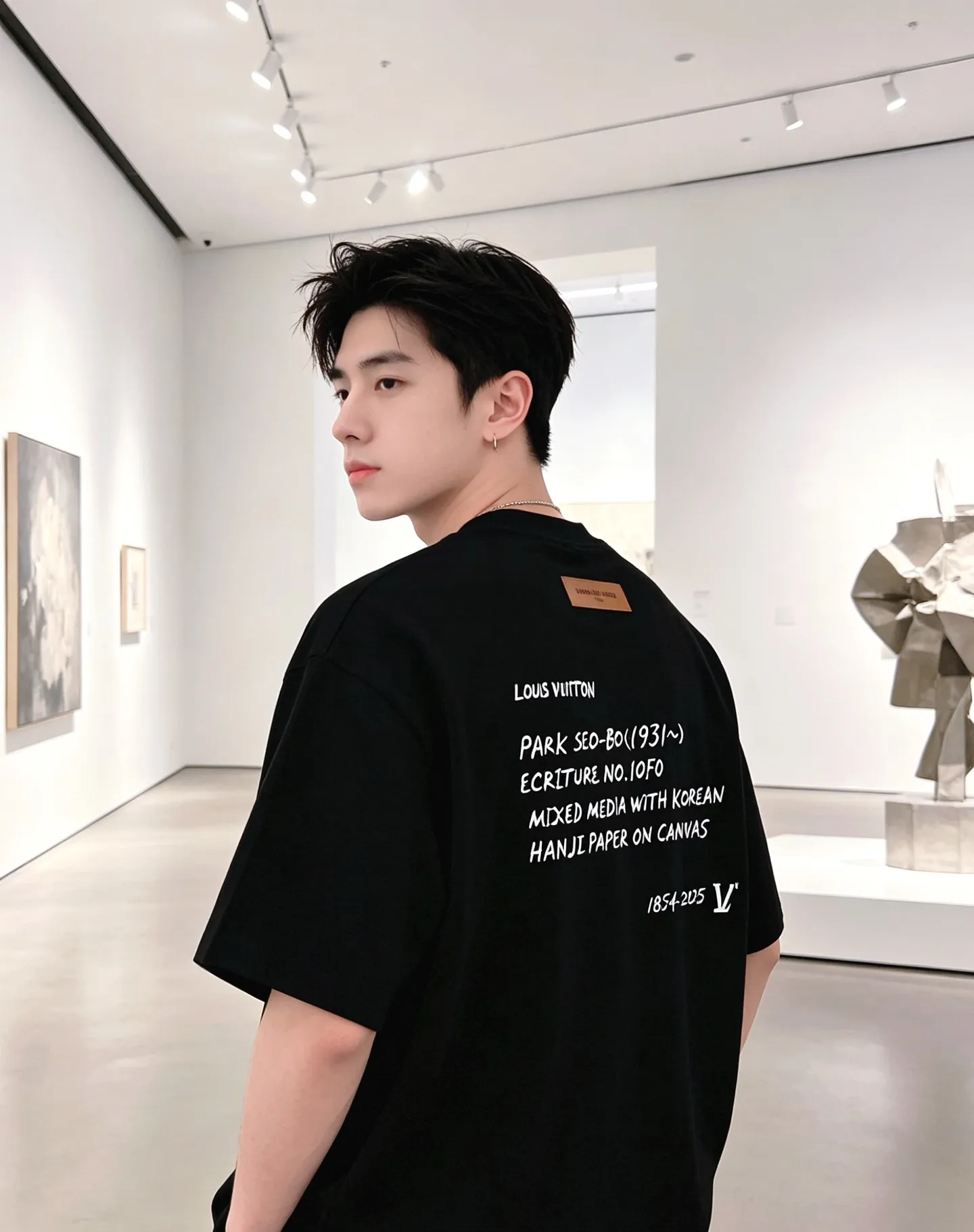 Louis Vuitton/Louis Vuitton short sleeves with slogan printed letters on the chest